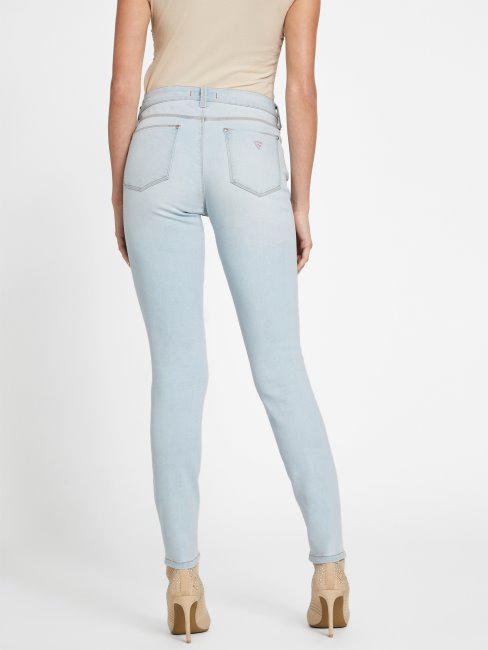 Guess Sienna Curvy Jean Skinny Taille Mi-haute Délavage Clair Destroy