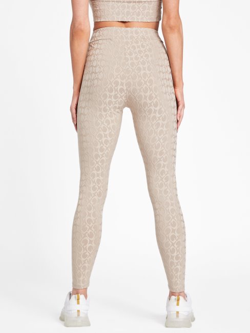 Guess Dana Logo Legging Velours Taupe
