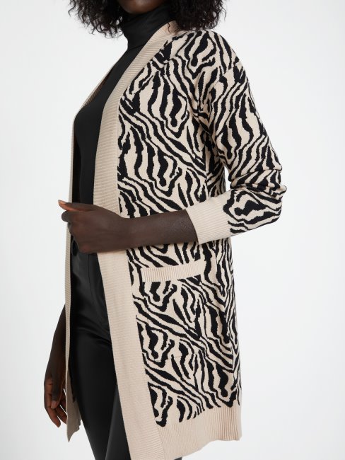 Guess Madam Zèbre Imprimé Cardigan Mocassin Multi