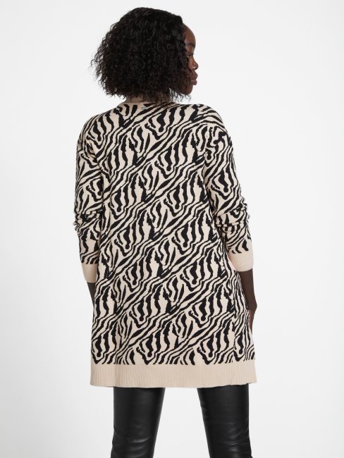 Guess Madam Zèbre Imprimé Cardigan Mocassin Multi
