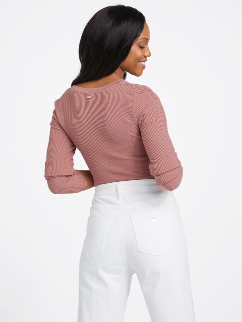 Guess Sheena Pull à Lacets Châtaigne Rôtie