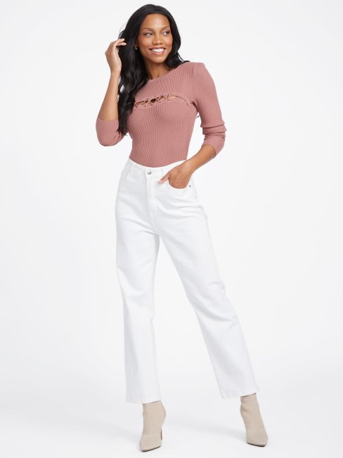 Guess Sheena Pull à Lacets Châtaigne Rôtie