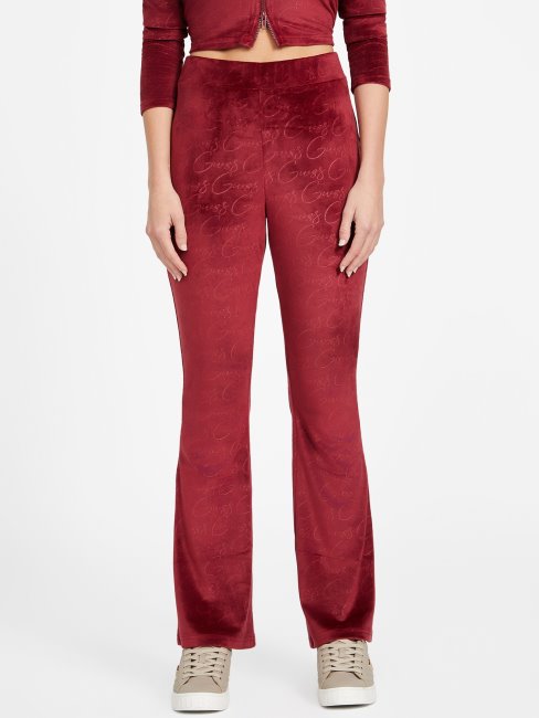 Pantalon évasé Eco Abia Velours Guess Jus De Betterave Rouge