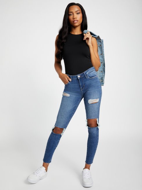 Jean Skinny Taille Mi-haute Destroy Guess Eco Zuley Destroy Moyen