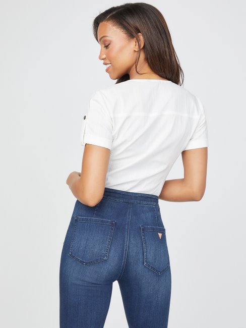 Haut Zippé Guess Raya Blanc Pur