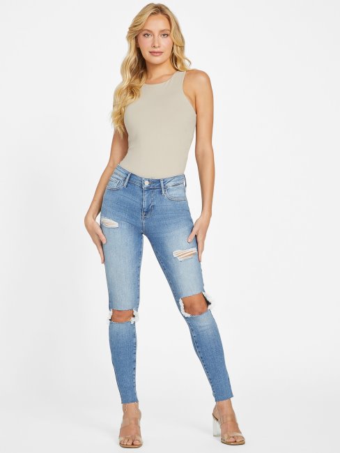 Guess Eco Zuley Destroy Jean Skinny Taille Mi-haute Délavage Clair Destroy