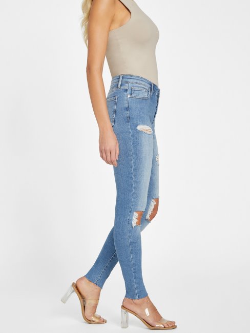 Guess Eco Zuley Destroy Jean Skinny Taille Mi-haute Délavage Clair Destroy
