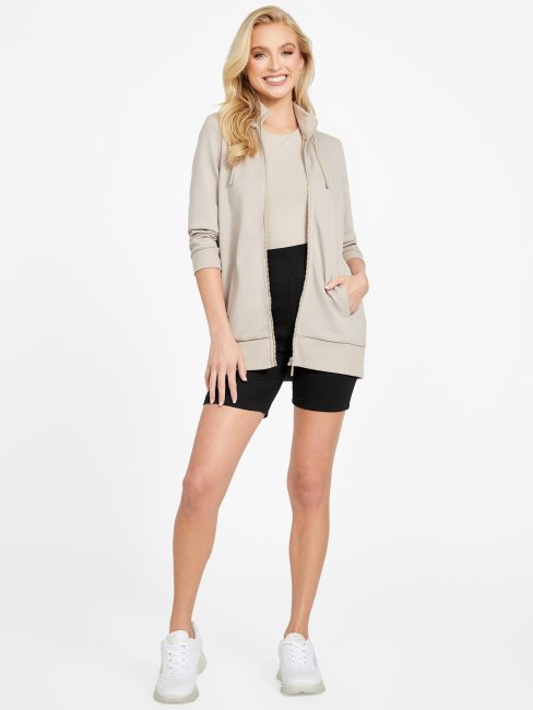 Veste Longue En Velours Taupe Eider Guess