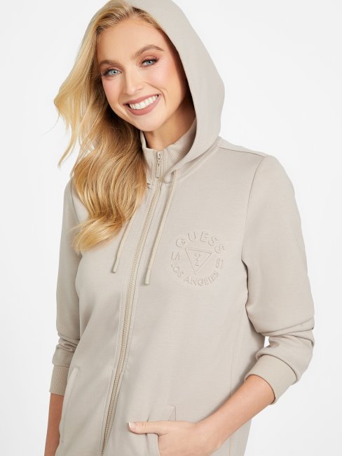 Veste Longue En Velours Taupe Eider Guess