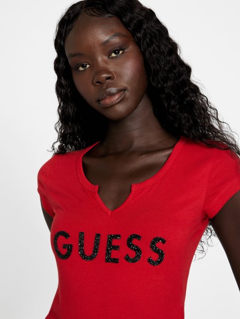 Tee Shirt Rugby Rouge Guess Holly Crush