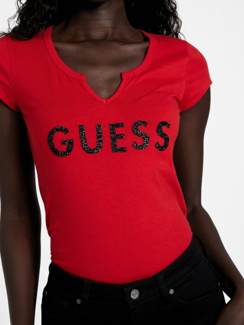 Tee Shirt Rugby Rouge Guess Holly Crush