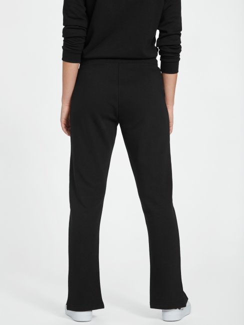 Guess Tabitha Split Ourlet Logo Pantalon Jet Noir