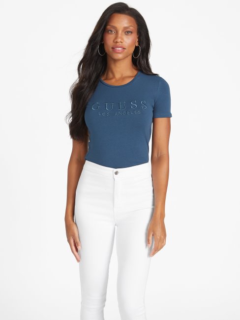 T-shirt à Logo Brodé Lizza Bleu Marine Fiord