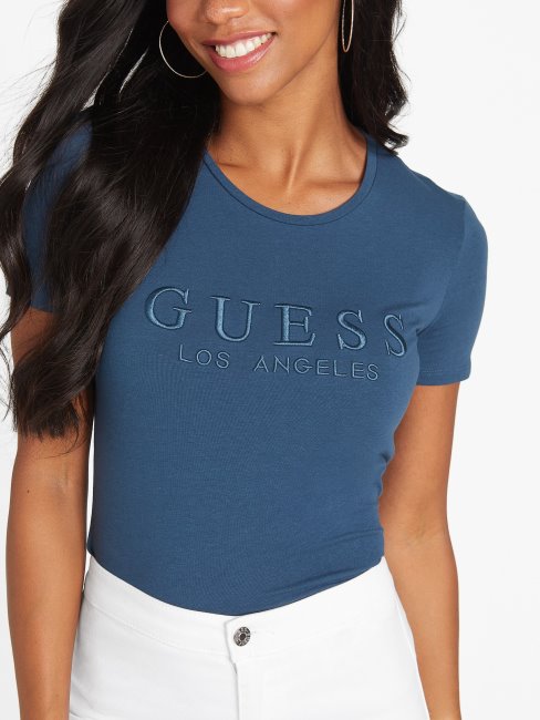 T-shirt à Logo Brodé Lizza Bleu Marine Fiord