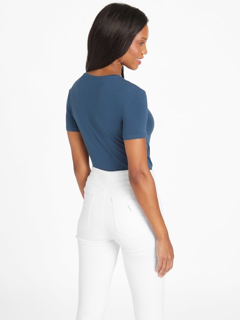 T-shirt à Logo Brodé Lizza Bleu Marine Fiord