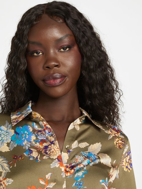 Honneur Chemise En Satin Imprimé Lux Infusé Guess