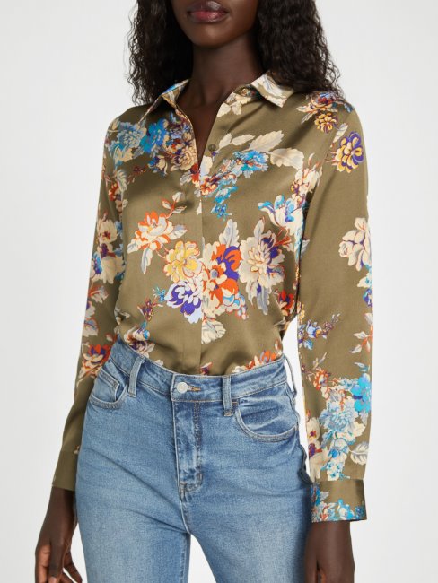 Honneur Chemise En Satin Imprimé Lux Infusé Guess