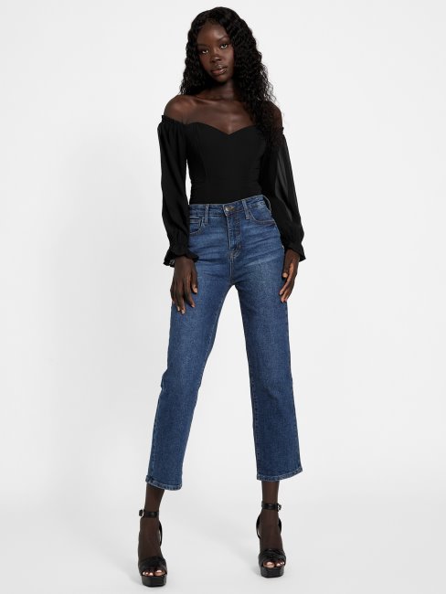 Haut Transparent Sharlene Guess Noir De Jais