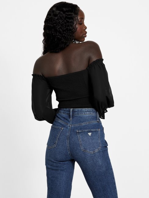 Haut Transparent Sharlene Guess Noir De Jais