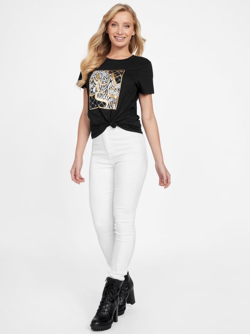 T-shirt à Logo Iggy Noir De Jais Guess