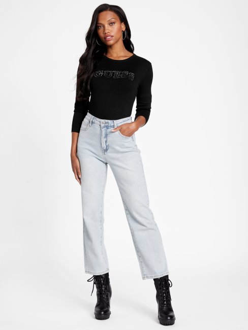 Pull Noir Jet Guess Eco Flossie Logo