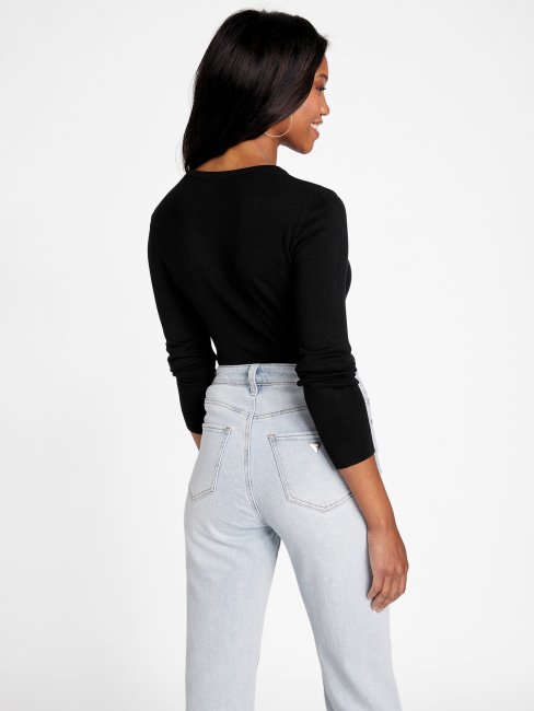 Pull Noir Jet Guess Eco Flossie Logo