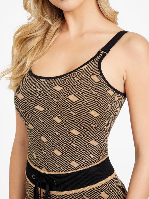 Guess Débardeur Cachet Multi Eco Taupe Toasté