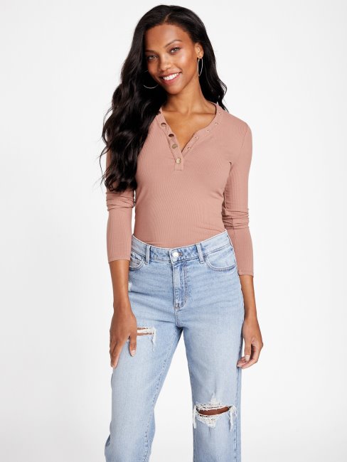 Guess Eco Delia Top Châtaigne Grillée