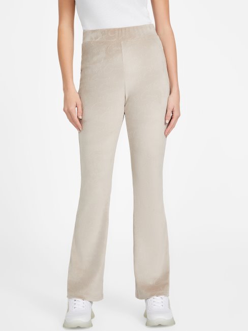 Velours Taupe Eco Abia Velours Flare Pantalon Guess