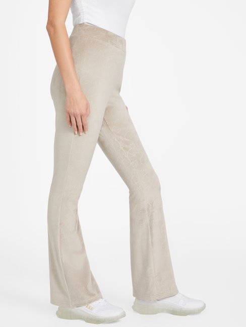 Velours Taupe Eco Abia Velours Flare Pantalon Guess
