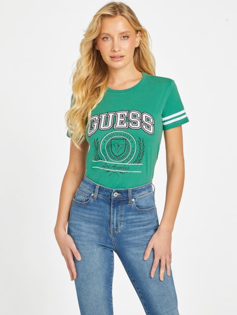 T-shirt à Logo écusson Vert Eco Vierge Devine Sans Fin