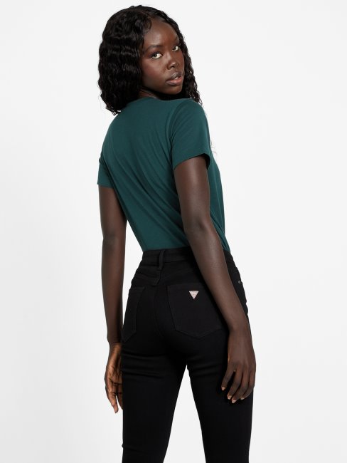 Tee Shirt Guess Eco Felix Bling Jade Foncé