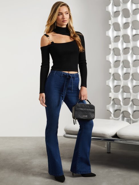 Pantalon évasé Ceinturé Eco Paloma Lavage Moyen Guess