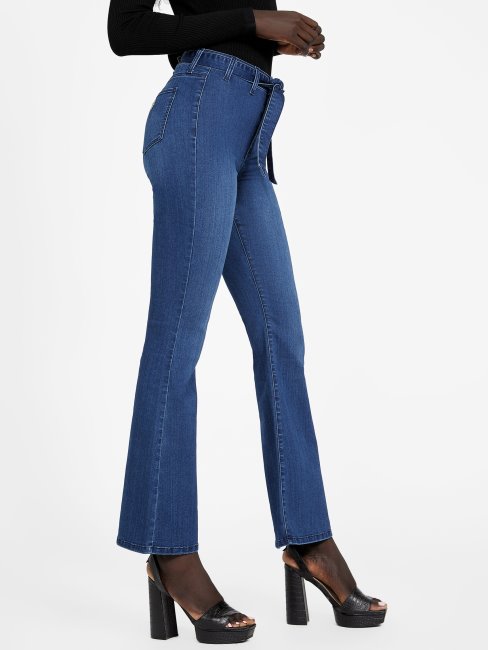 Pantalon évasé Ceinturé Eco Paloma Lavage Moyen Guess