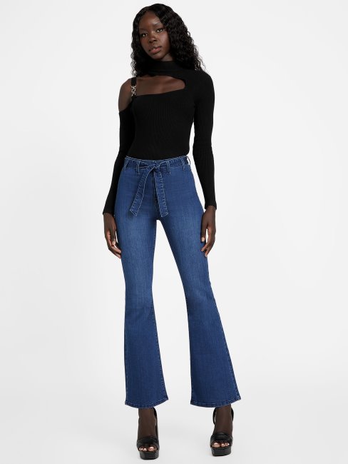 Pantalon évasé Ceinturé Eco Paloma Lavage Moyen Guess