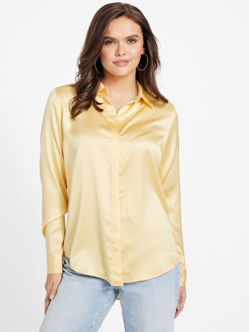 Guess Honor Chemise En Satin Lever Du Soleil Poussiéreux