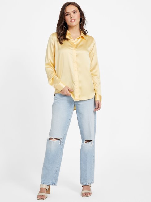 Guess Honor Chemise En Satin Lever Du Soleil Poussiéreux