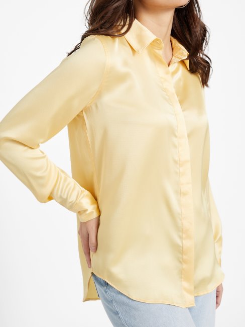 Guess Honor Chemise En Satin Lever Du Soleil Poussiéreux