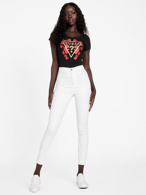 T-shirt à Logo Perlé Guess Eco Tu Noir Jais