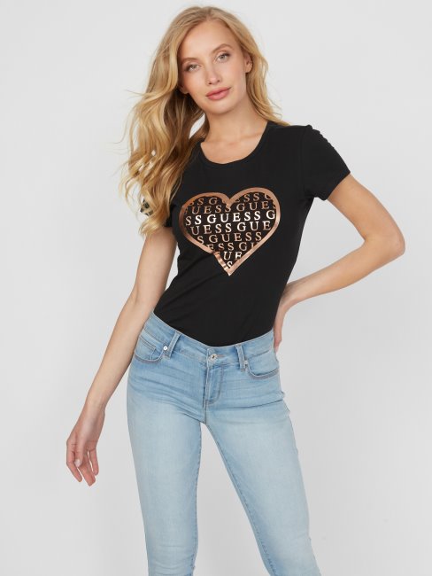 Tee Shirt Coeur Libi Noir Jais Devinez