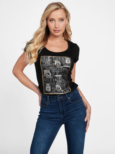 Eco Sia Mesh Tee Guess Noir Jet