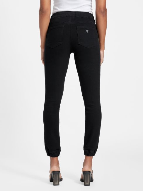 Pantalon De Jogging En Denim Taille Mi-haute Cachemire Guess Noir Destroy