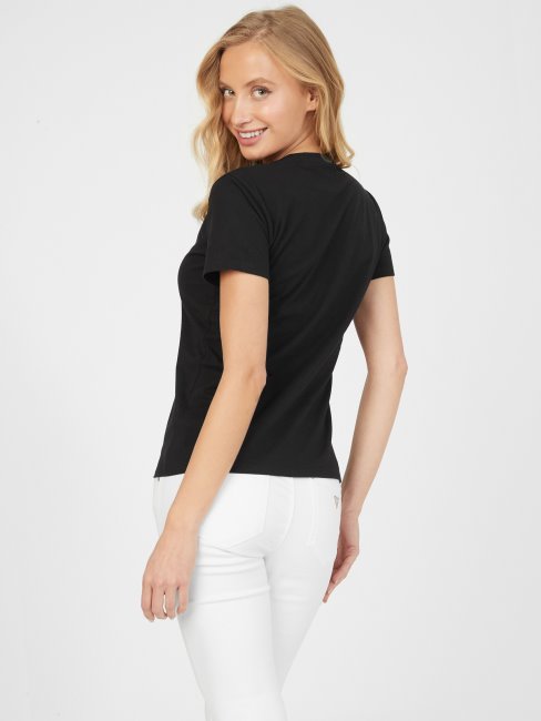 T-shirt à Logo Lisey Strass Noir Jet Guess
