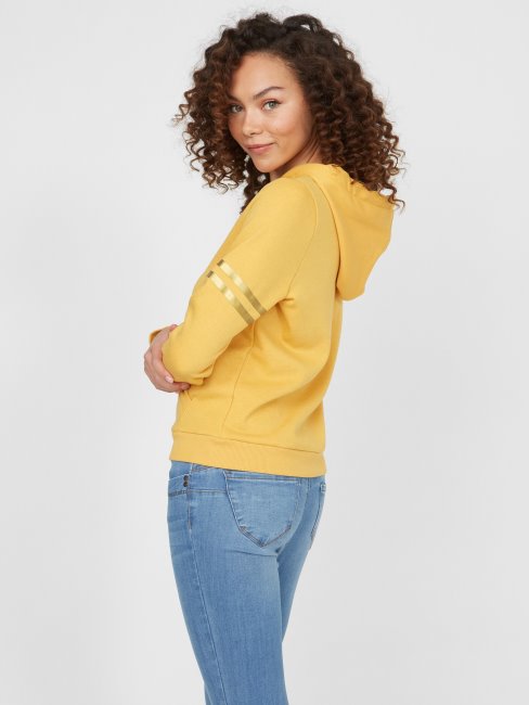 Sweat à Capuche Zippé Avec Logo Pilar Abricot Poussiéreux Guess