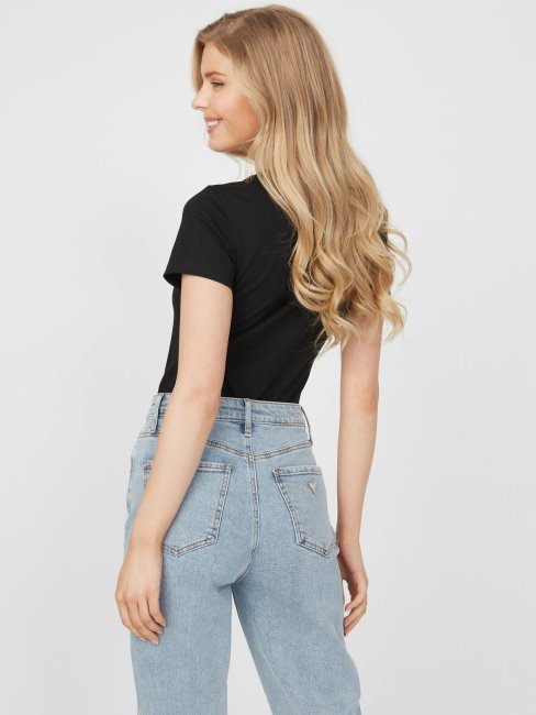 Tee Shirt Noir De Jais Multi Logo Capri Guess