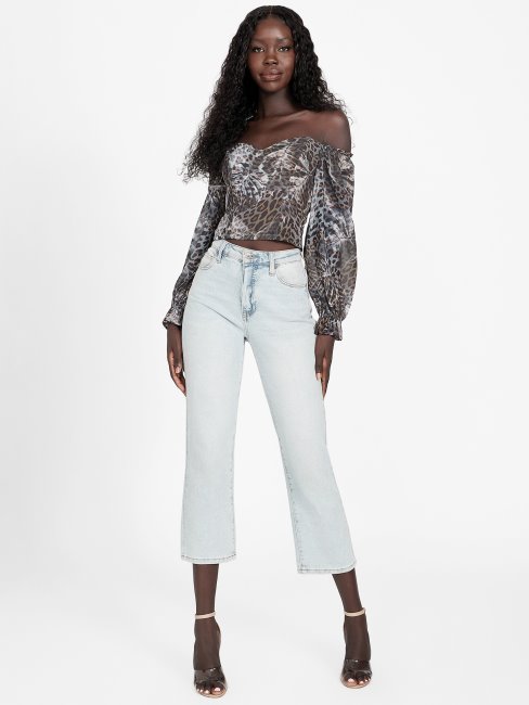 Haut Transparent Sharlene Guess Jacquard Léopard Multi