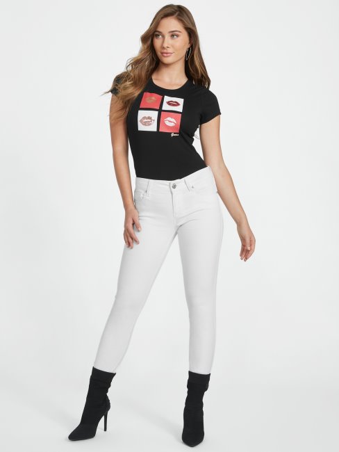 Tee Shirt Guess Ellamae Noir De Jais