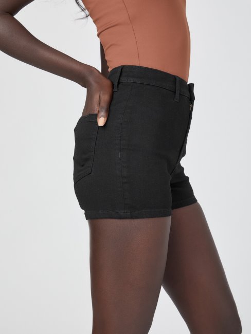 Short En Jean Eco Novalita Taille Haute Noir Guess