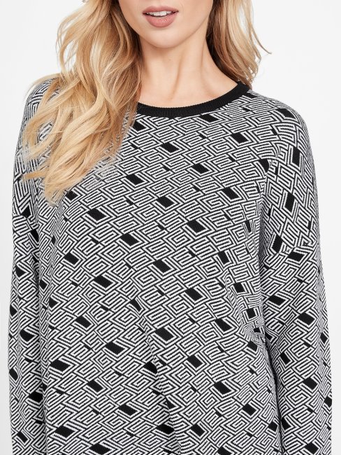 Pull Noir De Jais Cachet Boxy Eco Multi Guess