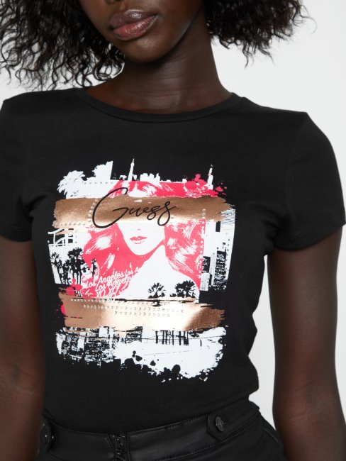 Tee Shirt Guess Amoni Noir Jet